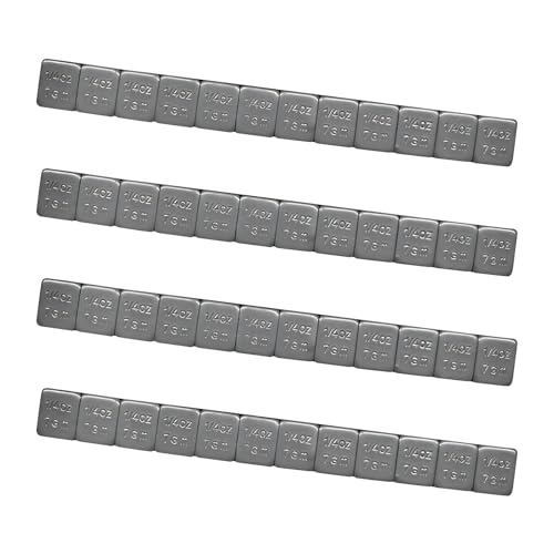 48 PCS 1/4 Oz Adhesive Backed Wheel Weights, 0.25 Oz Low Profile Stick On Wheel Balancing Weights, Strong Adhesive Easy to Peel Tire Weight for Cars Trucks SUVs Motorcycles
