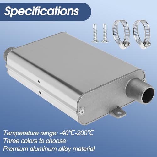 24mm Exhaust Muffler Pipe Upgraded for Chinese for Eberspacher Diesel Heaters Air Compressor with 2 clamps and screws, Silver - color: Silver