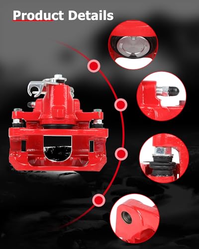 cciyu Rear Left & Right Disc Brake Calipers w/Bracket 18B5081 18B5080 - size: Rear[18B5081+18B5080]