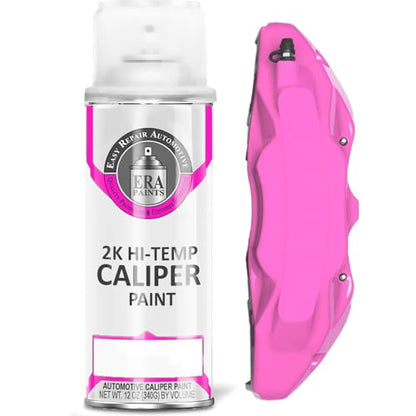 ERA Paints 2K Brake Caliper Spray Paint – Pink | High-Gloss Finish, 500°F Heat & Chemical Resistant | Chip-Resistant 12 oz Aerosol | Made in USA - color: Pink Caliper Paint