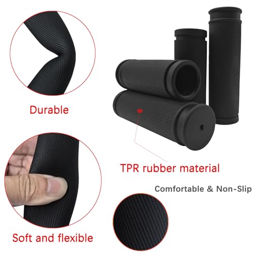 4Pcs Bike Handlebar Grips, 85mm 105mm TPR Rubber Short Grips Fit Twist Shift and Revoshift - color: Red