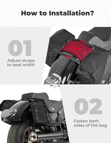 KEMIMOTO Motorcycle Saddlebags 40L(20Lx2) Large Capacity