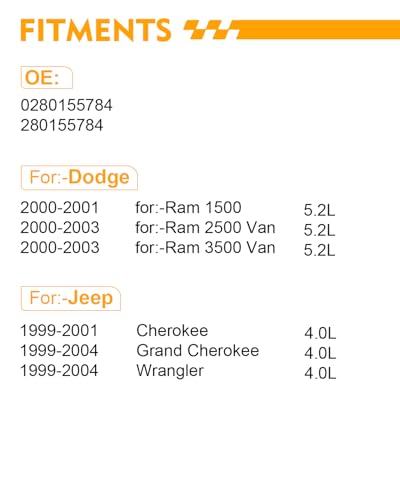 Fuel Injectors 4.0L 5.2L For:-Jeep 1999-2004 Grand Cherokee - size: 0280155784(6)