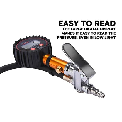 Boulder Tools Tire Pressure Gauge with Inflator - Digital Tire Pressure Gauge, 0-250 PSI Heavy Duty Tire Inflator Gauge with Air Chuck Lock & Bleed Valve, Air Compressor Accessories - style: Tire Pressure Gauge