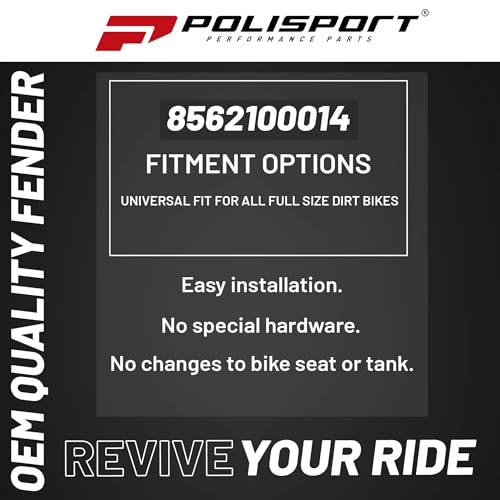 Polisport Supermoto (SM) Motocross (MX) Motard UFX Front Fender - Universal Fit for all Full Size Dirt Bikes w/UFX Mounting System - Red
