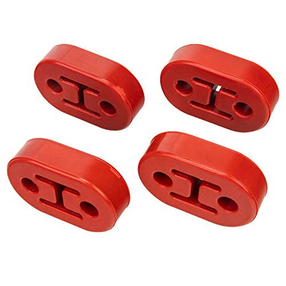 2 Hole Exhaust Hangers Upgrade EPDM Bushing Muffler Insulator Shock Absorbent Mount Bracket High-Density Muffler 12mm Hole (73mm x 47mm x 21mm) Universal Fit - Pack of 4 (Red) - color: RED