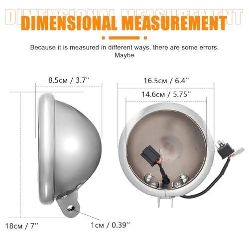 SKTYANTS 5 3/4" 5.75 Inch Led Headlight Housing bucket Trim Ring for Motorcycle (Chrome) - color: Chrome