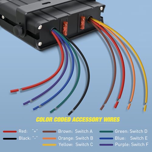 Nilight 6 Gang Rocker Switch Box Waterproof 60Amp Max - color: Blue 6 Gang Switch Box