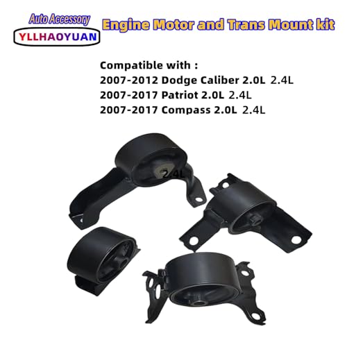Yllhaoyuan Engine Mount Set of 4 Compatible with 2007-2017 Compass - size: 2007-2017 Jeep Compass 2.0L 2.4L