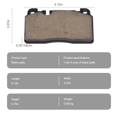 D1663 Front Ceramic Brake Pads Kit Fit For Audi Q5 2013-2017 - style: HZ1663