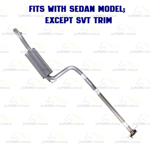 Exhaust Muffler Assembly Compatible with Ford Focus 2000-2004 2.0L | Sedan | Stainless Steel | Northeastern Exhaust | Includes Clamps, Gasket, Hangers and Bolt Kit | Direct-Fit Replacement