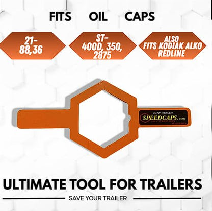 Trailer Oil Cap Wrench Set, 3-Piece 2-1/4", 2-1/2" & 3-1/2" Oil Bath Hub Cap Removal Tool | Fits Dexter, Lippert, Kodiak, AL-KO, Valcrum Trailer Axles