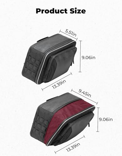 KEMIMOTO Motorcycle Saddlebags Expandable 22-30L (11-15Lx2)