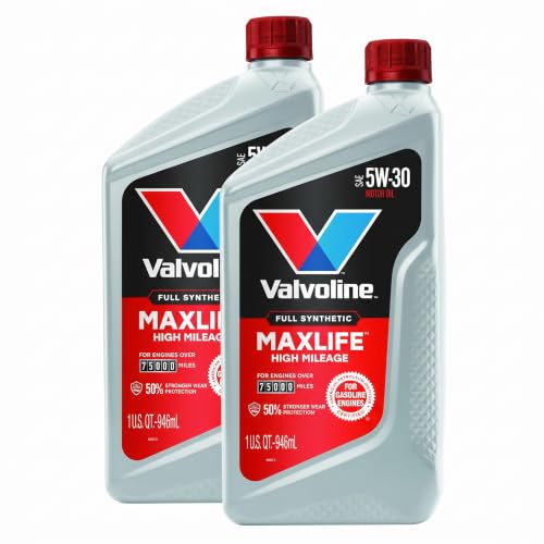 Valvoline Full Synthetic High Mileage with MaxLife Technology SAE 5W-30 Motor Oil 1 QT (Pack of 2) - size: 1 qt (Pack of 2), style: Full Synthetic High Mileage
