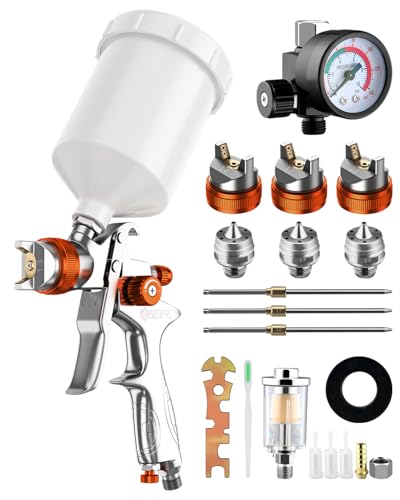 HVLP Spray Gun, Automotive Paint Gun, Spray Gun for Painting - color: Red