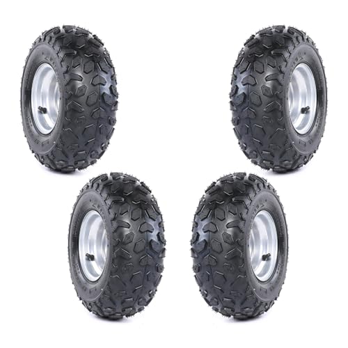 Set Of 4 ATV Go Kart Tires 145/70-6 With 6 inch Wheels Rims - size: 4 pcs