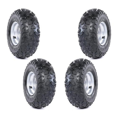 Set Of 4 ATV Go Kart Tires 145/70-6 With 6 inch Wheels Rims - size: 4 pcs
