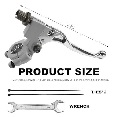 KVAEY Motorcycle Clutch Lever, 7/8" 22mm Left Handlebar Folding Brake Lever Perch, Clutch Handle Lever Replacement (Silver+Wrench) - color: Silver+Wrench