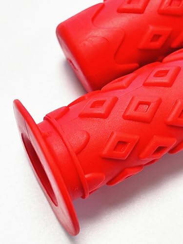 Bike Grips Bicycle Handlebar End Grips Replacement Handle Bar Grips Non-Slip Soft Rubber Protector for Mountain Bike Tricycle Wheel Chair - color: RED