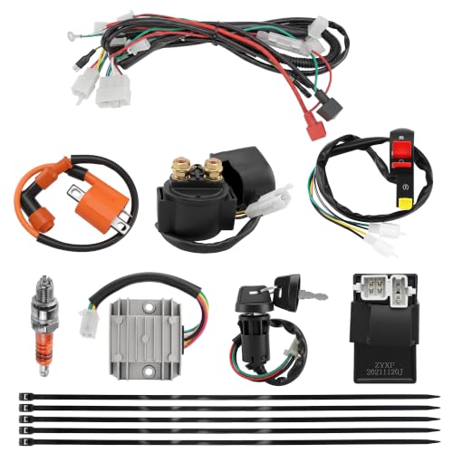 PRO BAT Complete Electrics Wiring Harness D8TJC Spark Plug CDI Ignition - color: Orange Spark Plug & Orange Performance Coil