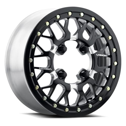 15x10 Vision 346BL Storm Black Milled FORGED UTV BEADLOCK Wheel 4x137 (0mm)