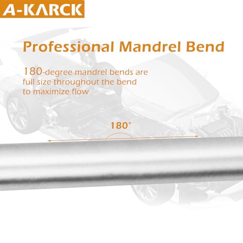 A-KARCK Straight Exhaust Pipe 2.5" OD, Mild Steel 20" Long Mandrel Exhaust Tube, Custom Your Own Exhaust System - size: 2.5", style: 20 INCH
