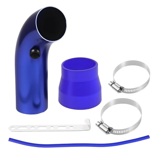 Cold Air Intake Pipe, 76mm 3 Inch Universal Performance Car Cold Air Intake Turbo Filter Aluminum Automotive Air Filter Induction Flow Hose Pipe Kit (BLUE-PIPE) - color: BLUE-PIPE