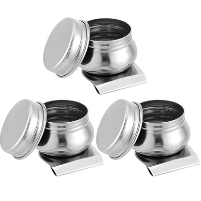 LEIFIDE 3 Pcs Stainless Steel Oil Paint Palette Cups, Drum Shape