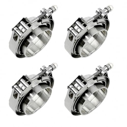 ROADFORMER 3 inch V Band Clamp with Flanges, Quick Release, 4 Pack - size: 3 inch