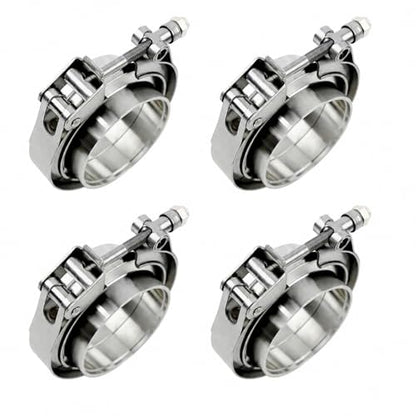ROADFORMER 2.5 inch V Band Clamp with Flanges, Quick Release, 4 Pack - size: 2.5 inch