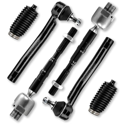 6PCS Front Inner Outer Tie Rod End Link Compatible with for Ford Edge 07-14 2007 2008 2009 2010 2011 2012 2013 2014, for Lincoln MKX 2007-2015#OE EV800576 ES800473 ES800474 - size: 6Pcs Tie Rod End Link
