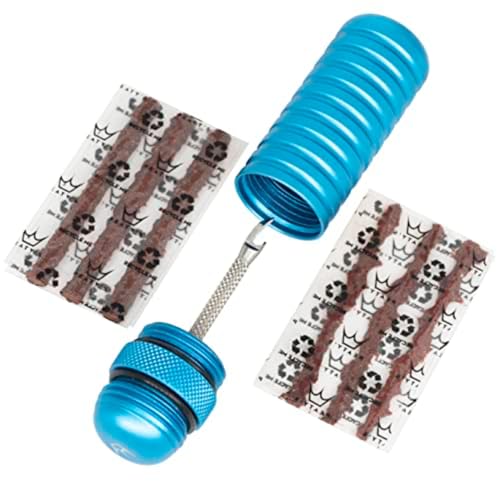 Peaty's Tubeless Bike Tyre Puncture Repair Plugger Kit - for MTB, Road & XC Bicycle Tyres - Unique Single-Sided Fork, for Rapid Puncture Repair to Fix Punctures Fast - 3X 3mm & 1.5mm Plugs - color: Turquoise