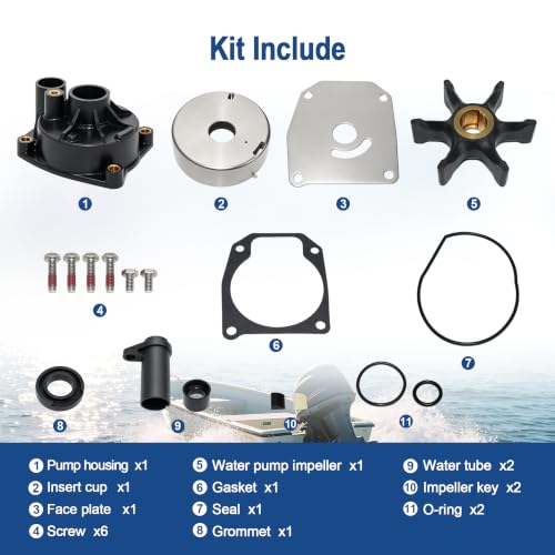 MARKGOO Water Pump Repair Kit 432955 for Johnson Evinrude 40-75HP Outboard - color: 432955 fits 40 50 60 65 70 75HP