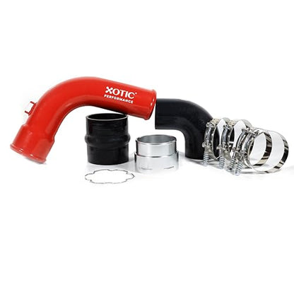Cold Side Charge Pipe for 2017-2026 6.7L Ford Powerstroke Turbo Intercooler - color: Red