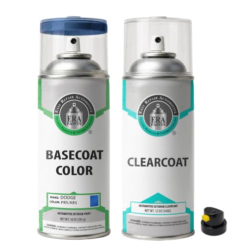 ERA Paints - PB5/AB5 - Electric Blue Pearl for DODGE Exact OEM Color Match Automotive Touch Up Paint for Cars - Spray Paint with Premium Spray Nozzle - Essential Kit - Made in USA - style: Spray - Essential Kit