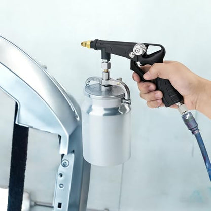 ChgImposs Undercoating Spray Gun Kit, 34 fl oz / 1 Liter Cup, Rust Proofing Gun for Truck Bed Liner, Car Underbody Coating, Rubberized Protective Spray Tool with Hoses (Black) - color: Black
