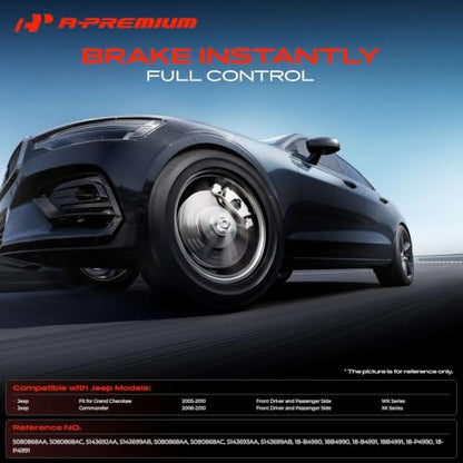 A-Premium Front Left and Right Side Disc Brake Caliper with Bracket - style: Front Driver and Passenger Side