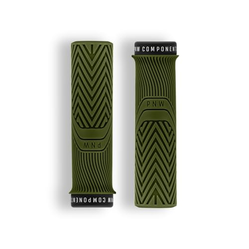 PNW Components Loam MTB Bike Grips – Mountain Bike Handlebar Grips - color: Moss Green, size: X-Large