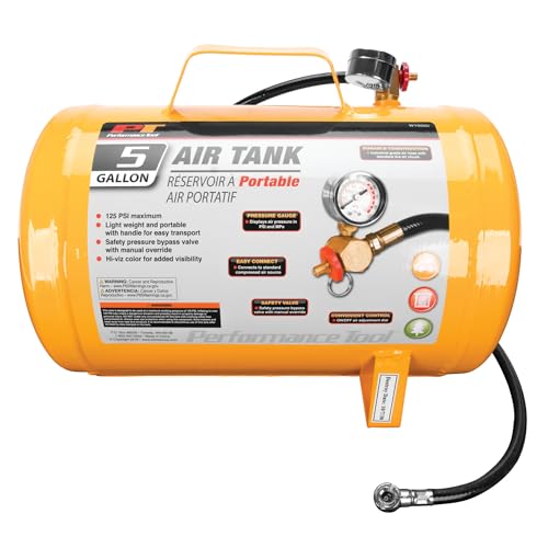 Performance Tool W10005 5-Gallon Portable Horizontal Air Tank - style: Portable Air Tank (5-Gal)