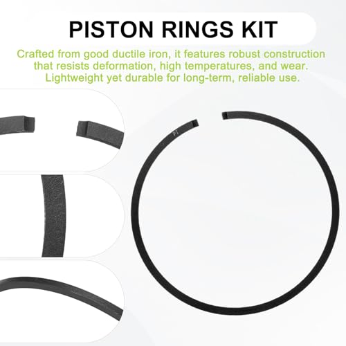M METERXITY 2-Pack Engine Piston Rings Kit, 42.5mm x 1.2mm Thick Ductile Iron Piston Ring Set Standard Replacement for Small Engines/Motors/Machinery [Black] - size: 42.5mm x 1.2mm