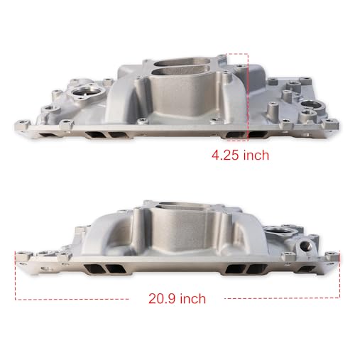 2716 52007 Dual Plane Vortec Intake Manifold for SBC 350 V8 - size: A-2007 Silver