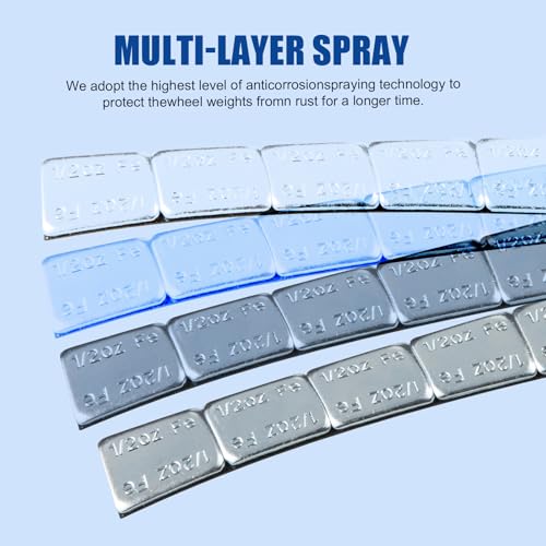 JiiinMiiin 1/2oz, 0.5oz, 126PCS Gray Steel Adhesive Stick on Wheel Weights - color: Chrome, size: 0.5oz - 126PCS