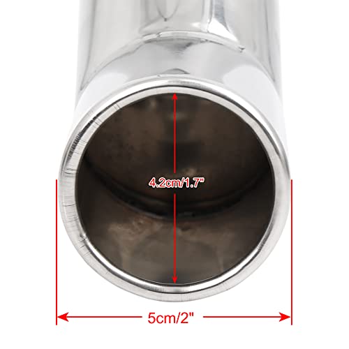 uxcell Universal Fit Diameter 0.75" -1.5" Stainless Steel Chrome Curved Exhaust Tail Muffler Tip Pipe for Vehicle