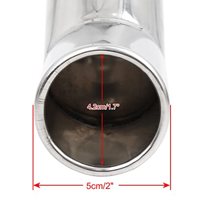 uxcell Universal Fit Diameter 0.75" -1.5" Stainless Steel Chrome Curved Exhaust Tail Muffler Tip Pipe for Vehicle