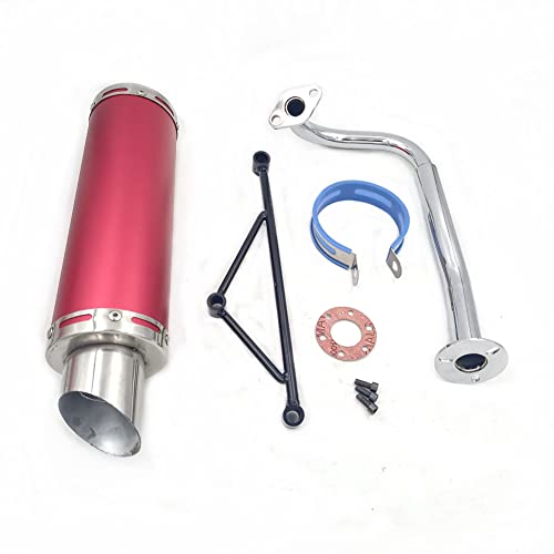 RED Exhaust System Muffler for GY6 50cc Scooters 139QMA 139QMB 4 Stroke Engine