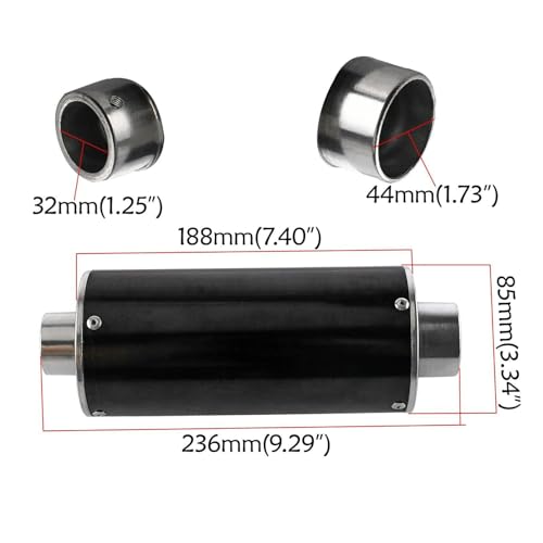 1.25" / 32mm Slip-On Motorcycle Exhaust Pipe Muffler for 90-200cc Dirt Bike ATV Quad Scooter Go Kart Pit Bike Trail 110cc 125cc 140cc 150cc 160cc High Performance Muffler