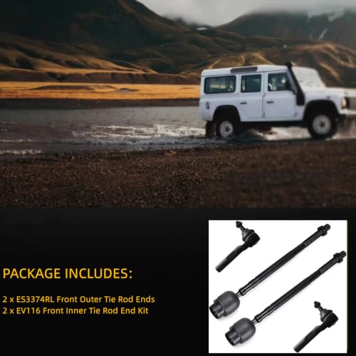 4pc Front Tie Rod End Kit ES3374 EV116 for Chevy Cavalier 1995-2005 - size: EV116 ES3374RL