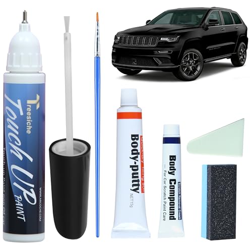 PXJ KXJ Diamond Black Crystal Touch Up Paint for JEEP Match, Car Paint Scratch Repair kit, 2 in 1 Scratch Remover Pen with Color-Matched Rapid Drying of Paint Coating - color: Fit for JEEP Diamond Black crystal (PXJ KXJ)