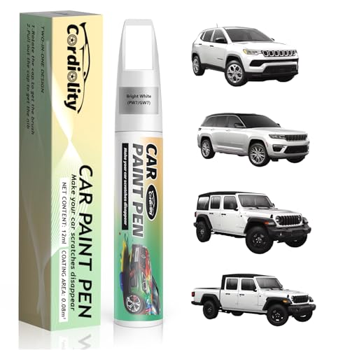 Car Touch Up Paint Bright White(PW7/GW7) for Jeep - color: Bright White(PW7/GW7)for Cherokee/Compass/Gladiator/Grand Cherokee/Grand Wagoneer/Wrangler/Patriot/Wagoneer, style: Jeep