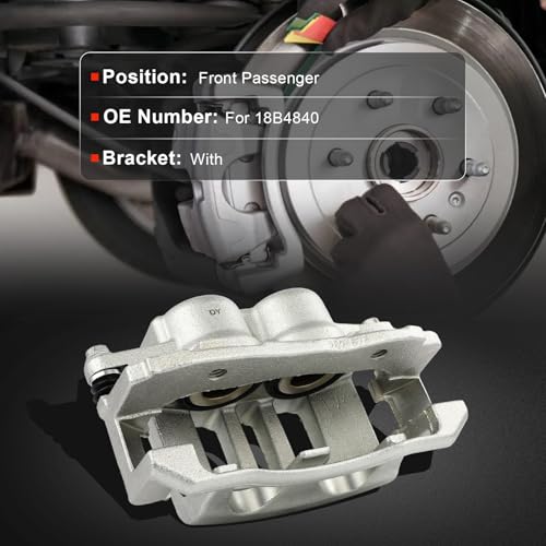 cciyu Front Right Disc Brake Caliper Assembly w/Bracket 18B4840 - size: Front Right[18B4840]